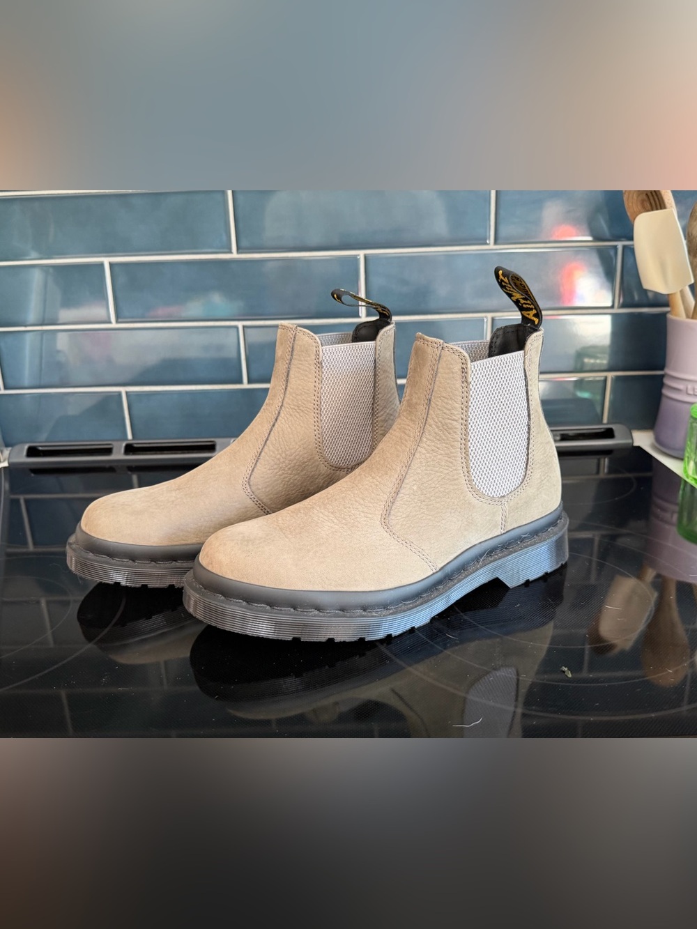 Dr. Martens Men's Gray Suede 2976 Chukka Chelsea Boots